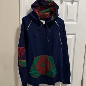 Tackma Navy Hoodie with Colorful Design